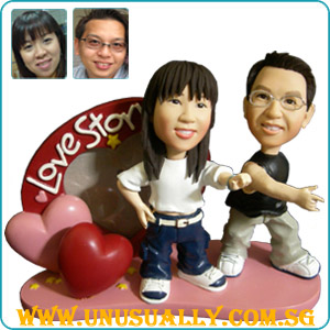Custom 3D Caricature Casual Couple Figurines